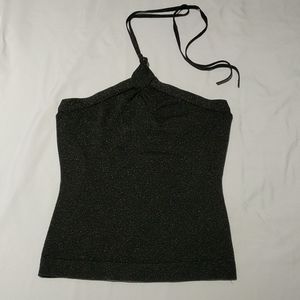 Sparkly Express Black Halter Top